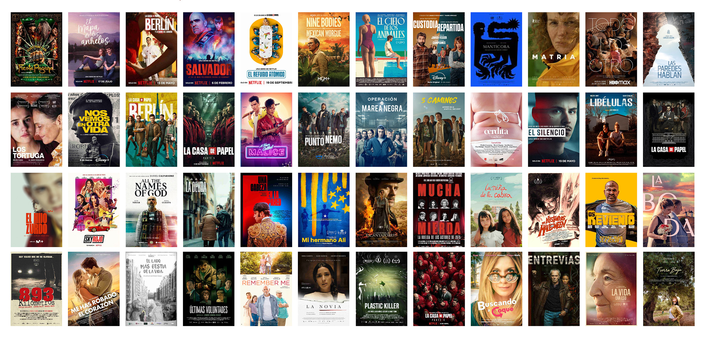 Mosaico de producciones cuyas ópticas y cámaras se han probado con cartas ONSET.